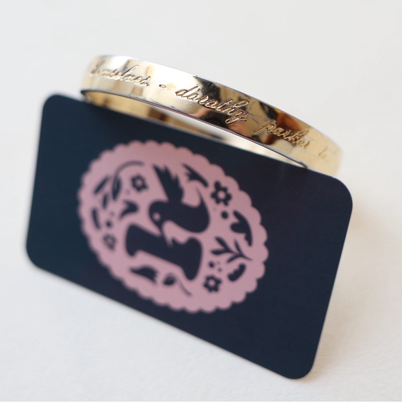 Kate Spade ‘Think Big’ Dorothy Parker Gold-Plated Idiom Bangle | Retired Design! - Picture 5 of 7